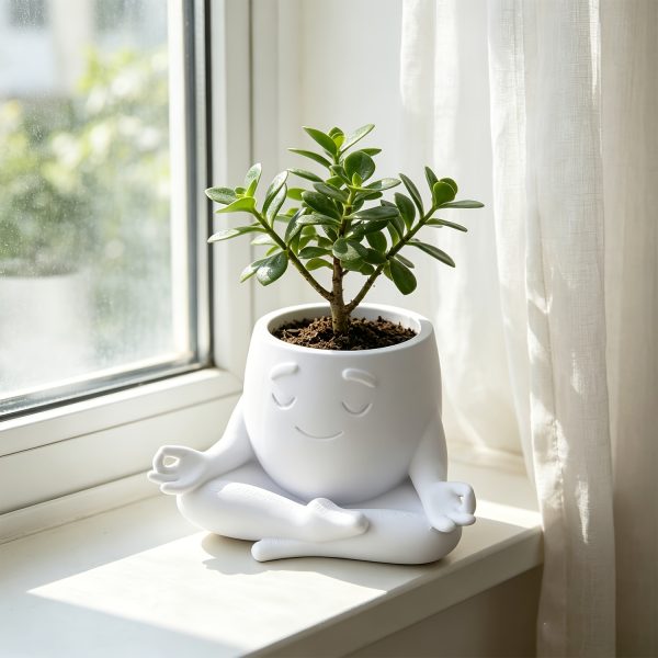 1pc Meditating Figure Shaped Succulent Planter, Unique Design Pot, Fun And Eye-Catching, Suitable for Planting Small Green Plantsu002FFlowersu002FSucculents, Green Plant Enthusiasts, And Creative Desktop Decoration Gardening Gift Home Decor