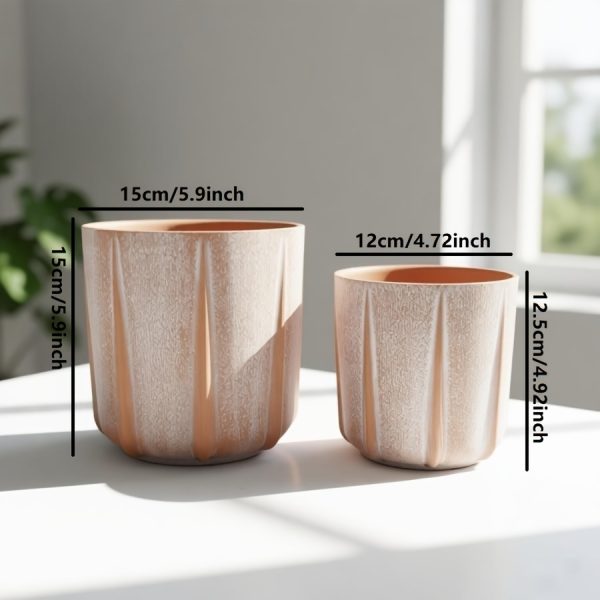 Breathable Red Terracotta Flower Pot, Vintage Embossed Distressed Terracotta Planter, Garden Balcony Green Plant Pot, Simple and Unique Red Clay Flower Pot, Living Room Courtyard Rustic Terracotta Pot Gardening Gift,home Decor